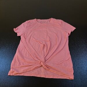 Talbots Pink Short-Sleeve Knot Front Tee